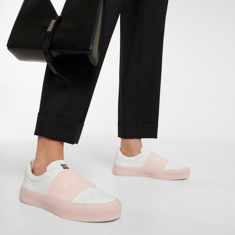 GIVENCHY
White & Pink City Court Slip-On Sneakers